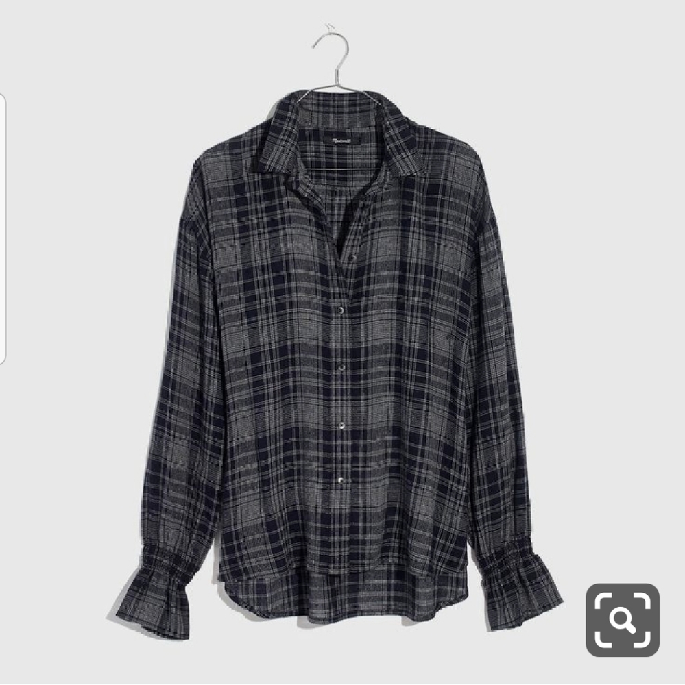 MADEWELL Bell-Sleave Plaid Button Up